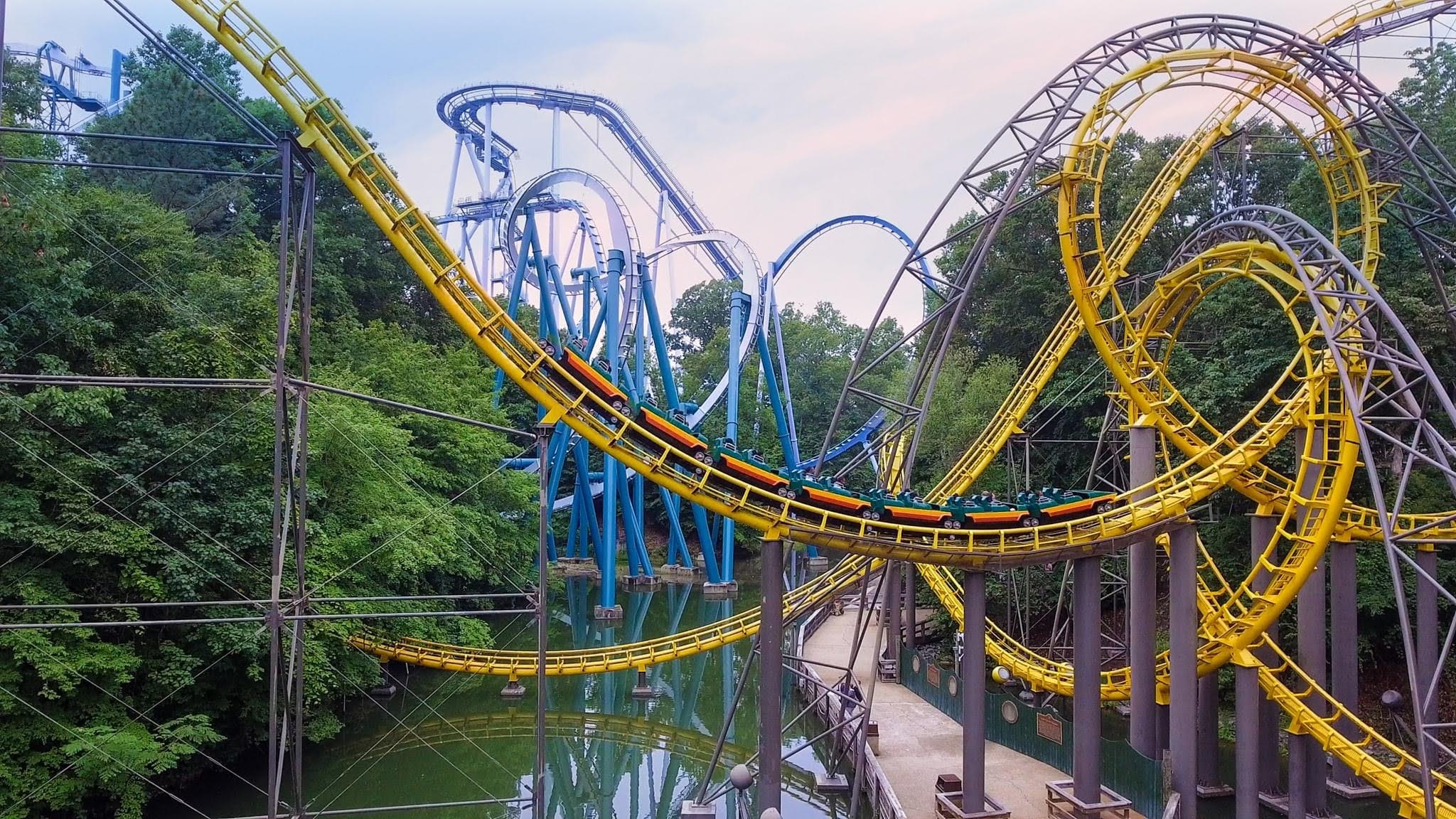 Busch Gardens roller coasters all all over the park